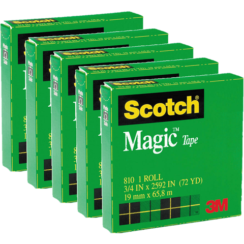 Scotch 5 Pack 810 Magic Tape Roll Refill 19mmx66m