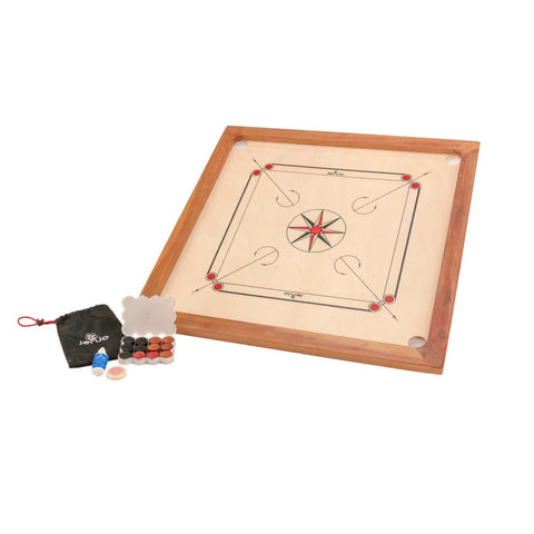 Jenjo Games 84x84cm Plywood Carrom Board with 74x74cm Internal Playing Area