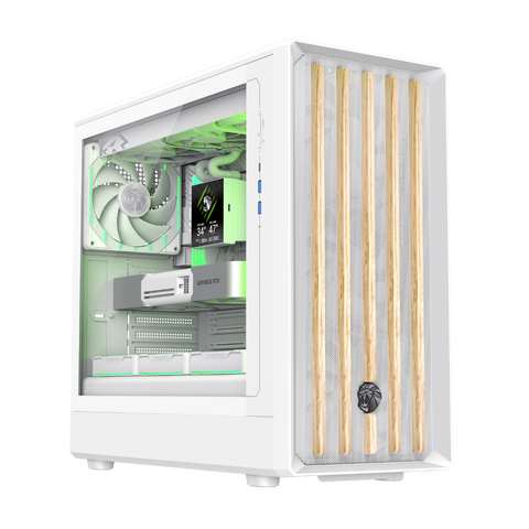 GameMax Claw 460 White ATX Mid Tower Gaming Case - 4x ARGB Fans Pre-installed