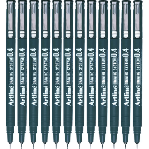 Artline 234 Drawing System Pen 0.4mm (Box 12) - Black