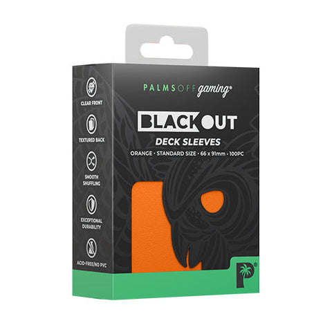 Palms Off Gaming Palms Off Standard 100pc Blackout Deck Sleeves - Orange