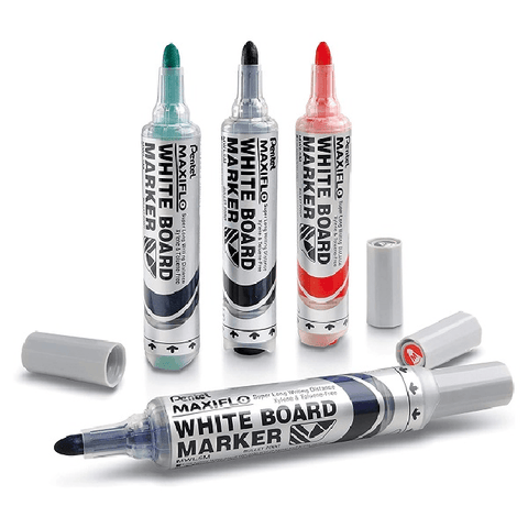 Pentel Maxiflo Whiteboard Marker Bullet Point 2.1mm (Assorted) [Set 4]