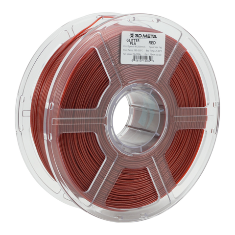 3D META Glitter PLA 3D Printing Filament - Red