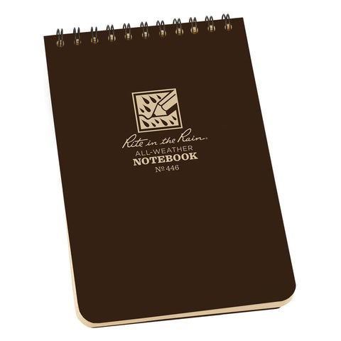 Rite In The Rain Top Spiral 4 X 6 Polydura Notebook - Universal  - Brown
