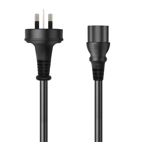 Cruxtec 3 Pin AU Male to Female IEC-C13 Power Cable 2m (PTP-100-2MBK)