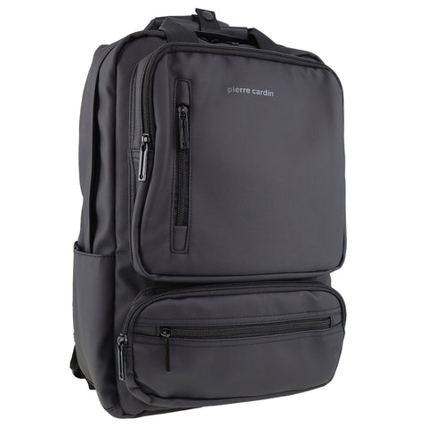 Pierre Cardin Mens Nylon Computer/Business Backpack Bag - Black