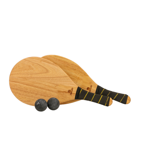 Jenjo Games Hardwood Frescobol Beach Paddle Ball Set with Bag