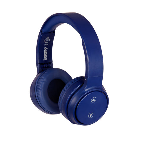 Laser Foldable Bluetooth Headphones with Mic (Navy Blue)