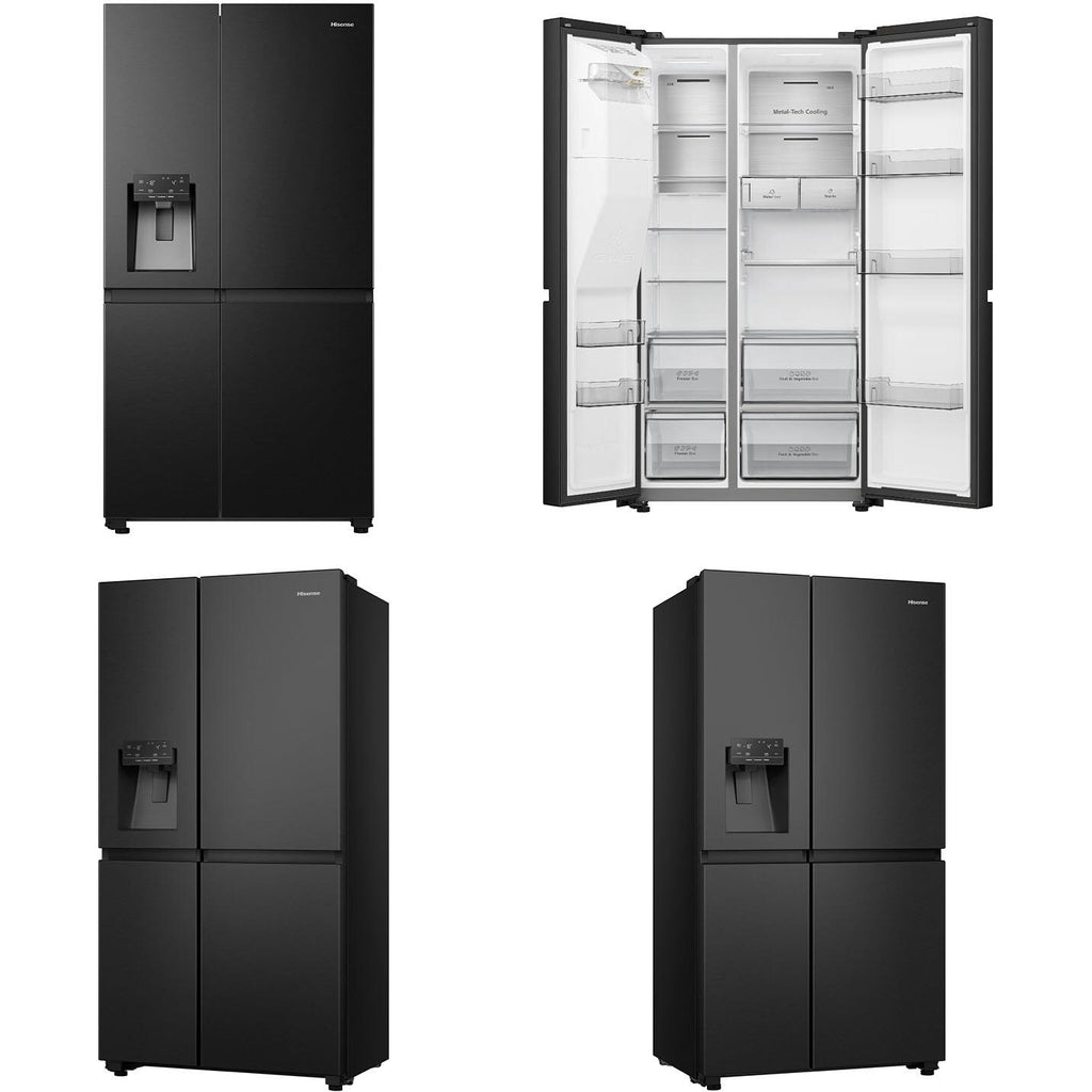 Hisense HRSBS632BW 632L WiFi Side by Side Fridge (Black Steel) JB HiFi
