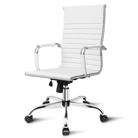 ALFORDSON Office Chair Ergonomic Executive Computer Seat High Back (White)