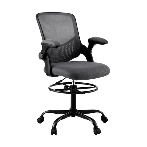 Artiss Office Chair Drafting Chairs Stool Computer Desk Studios Mesh (Grey)