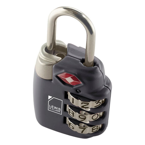 Lewis N. Clark TSA Combination Secure Padlock for Suitcase (Black)