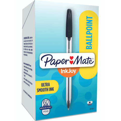 Papermate Inkjoy 50 Ballpoint Pen Medium 1.0mm (Black) [Box 60 Bulk]