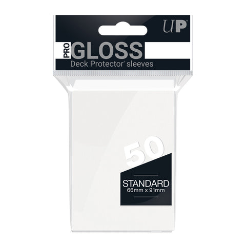 Ultra Pro: UP82668 PRO-Gloss 50ct Standard Deck Protector sleeves (White)