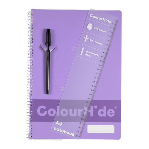 ColourHide A4 Notebook 120pg - Lavender