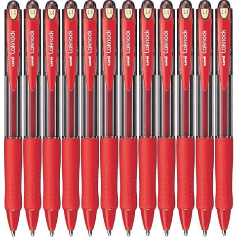 Uni-Ball SN-100 Laknock Retractable Ballpoint Pen Broad 1.4mm (Red) [Box 12]