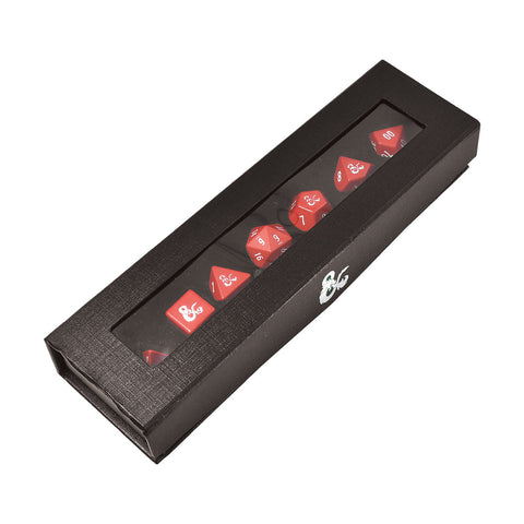 Ultra Pro: UP18395 D&D Heavy Metal Set 7 RPG Red and White Deluxe Dice Set Dungeons & Dragons