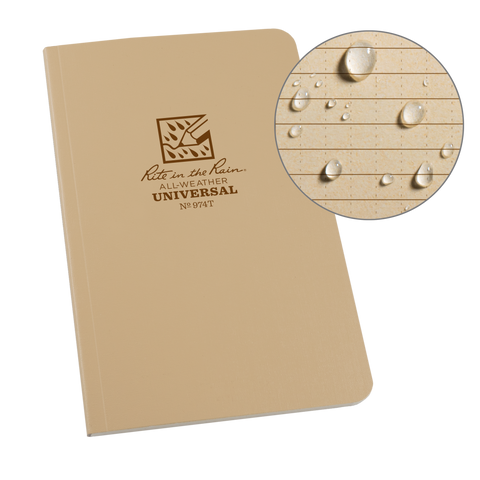 Rite In The Rain Bound Soft Cover 4.25 x 7.25 Field Flex Book - Universal - Tan
