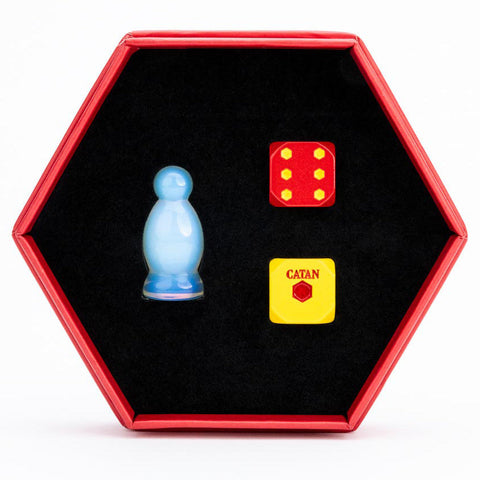 Fanroll By Metallic Dice Games MDG CATAN Premium Robber and Metal Dice Set Opalite
