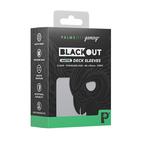 Palms Off Gaming Palms Off Standard 100pc Blackout Deck Sleeves - Clear Matte