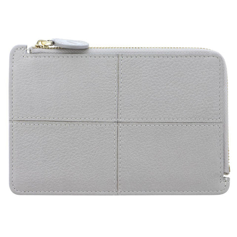 Filofax Classic Stitch Soft Zip Card Holder/Leather ID/RFID Wallet 15.5cm Grey