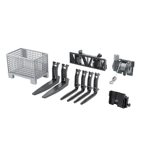 Bruder Box-type Pallet Winch & Front Loader Forks Accessories Set Model