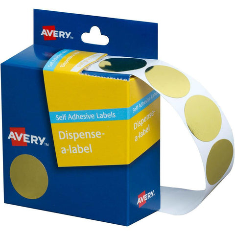 Avery 937271 Round Label Dispenser 24mm (Gold) [Box 250]