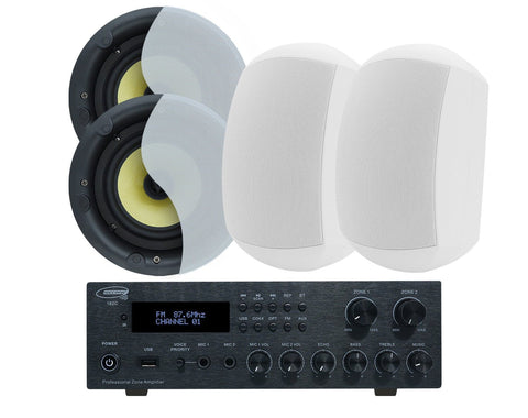 Weconic 2 Channel Amplifier + 4x 6" Indoor Ceiling Speakers