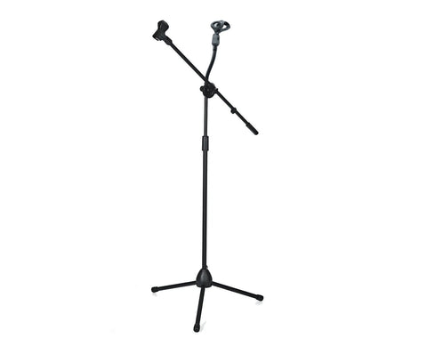 Freedom  Dual Microphone Stand Flexible Gooseneck Adjustable Height Boom Arm