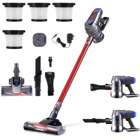 Devanti Stick Vacuum Cleaner HEPA Filter Red 150W