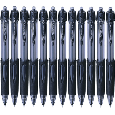 Uni-Ball SN227 Power Tank Pen 0.7mm - Black (12 Pack)