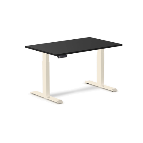 Desky Single Sit Stand Gaming Desk 120cm Black Desktop and Wheat Frame