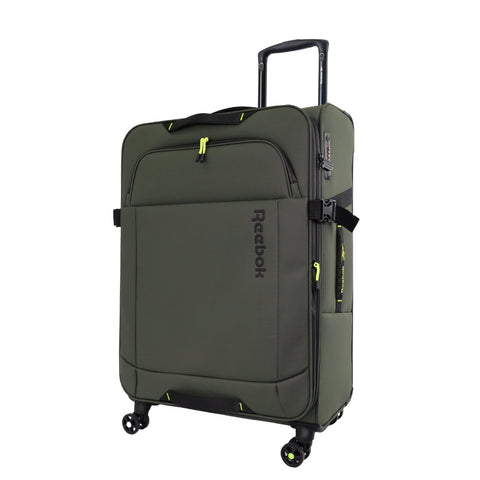 Reebok 69cm Pro Medium Leather Film Soft Shell Suitcase Travel Luggage (Khaki)