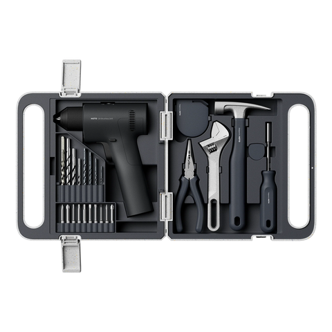 HOTO 25PCS Household Tool Kit with 16V Brushless Power Drill
