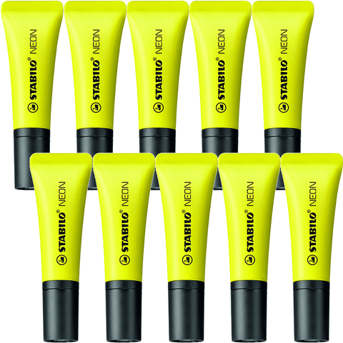 Stabilo Pack 10 Neon Highlighter (Yellow)