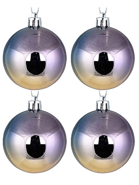 Christmas Warehouse - DECR9212 6x Lustrous Holographic Oil-Slick Rainbow Essential Baubles | 60mm Rainbow-Like Iridescence