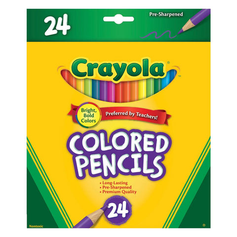 24pc Crayola Coloured Pencils Kids/Children Art/Craft 6y+