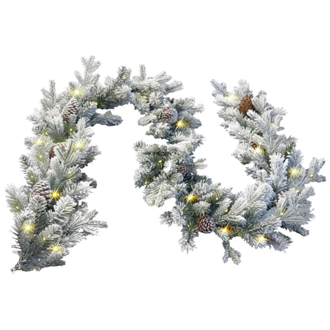 Christabelle Christmas Garland Snowy with Lights 2.7m