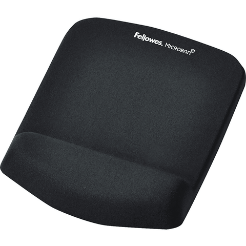 Fellowes Mouse Pad And Wrist Rest Plush Touch Microban Memory Foam (Black)