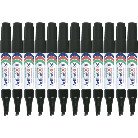 Artline 30 Box 12 Mini Permanent Marker Chisel 5mm (Black)
