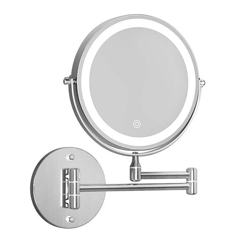 Embellir Extendable Makeup Mirror 10X Magnifying Double-Sided Bathroom Silver