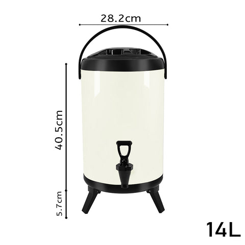 SOGA 14L Insulated Stainless Steel Beverage Dispenser with Faucet  (White)