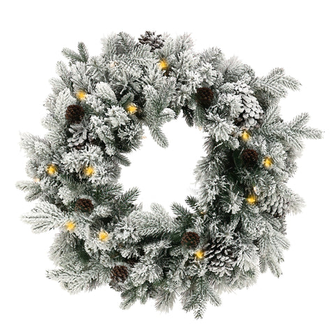 Christabelle LED Snowy Christmas Wreath 61cm