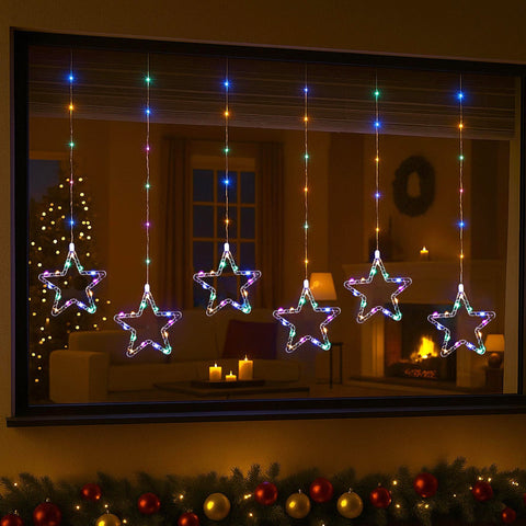 Lexi Lighting Waterfall Curtain Christmas Lights with Stars 200cm Multicolour