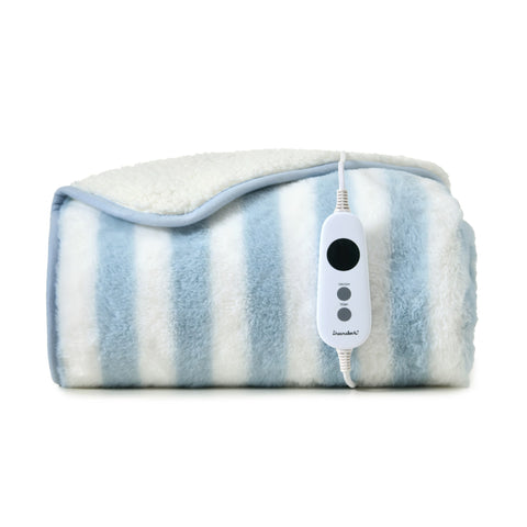 Dreamaker Linea Faux Fur Heated Throw [130x160cm] (Blue)