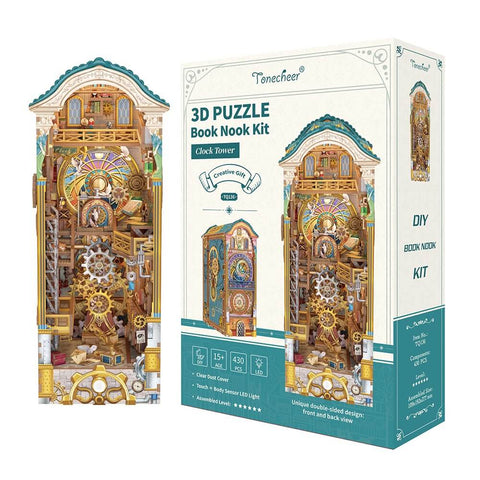Tonecheer Clock Tower Book Nook Kit