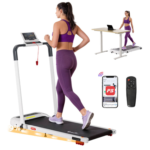 Everfit Treadmill Electric Walking Pad with Incline Foldable for Home Gym (White)