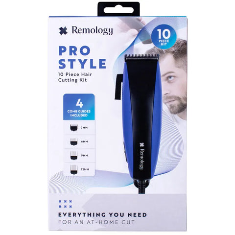Remology 10pc-Pro Style Hair Cutting Grooming Kit with 4 Comb Guide Attachments