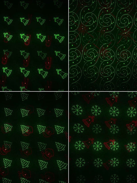 Red & Green 12 Patterned LED Christmas Garden Laser Light | 12m x 12mRed & Green