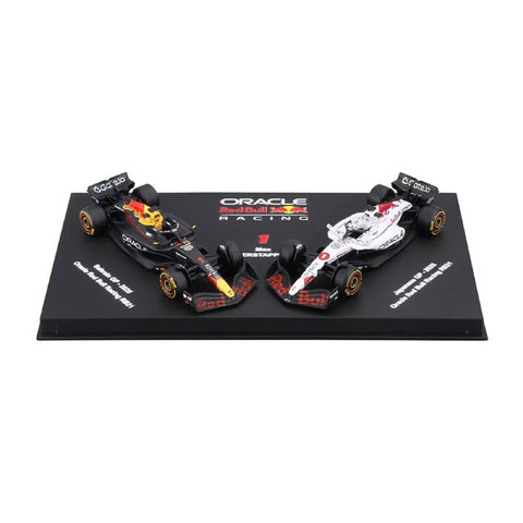 BBURAGO 1/64 Premium 2025 Red Bull Racing RB21 Verstappen #1 Twin Pack Showcase